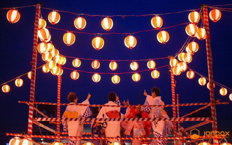 The Obon festival takes place at various periods around the country.