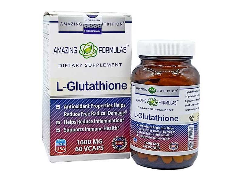 Review L-glutathione 1600mg của Mỹ, công dụng của sản phẩm.