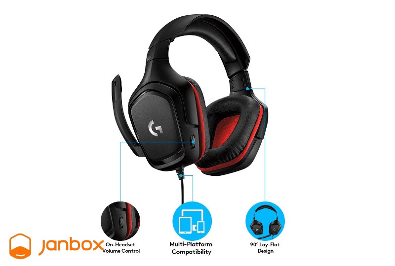 Logitech-G331-Gaming-Headset-Black-Red